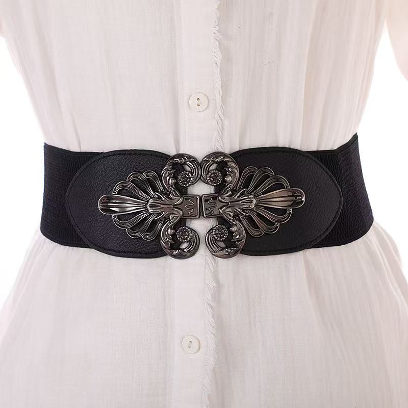 

Manufacturers sell women elastic elastic waist seal four seasons casual Korean version decorative buckle dress wide belt 60-80cm