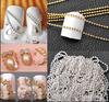 1M Nail Art Tips 3D Stickers Metal Glitter Striping Ball Beads Chain Decorations