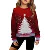 Girls' Hooded Knitted Pullover Round Neck Long Sleeve Top