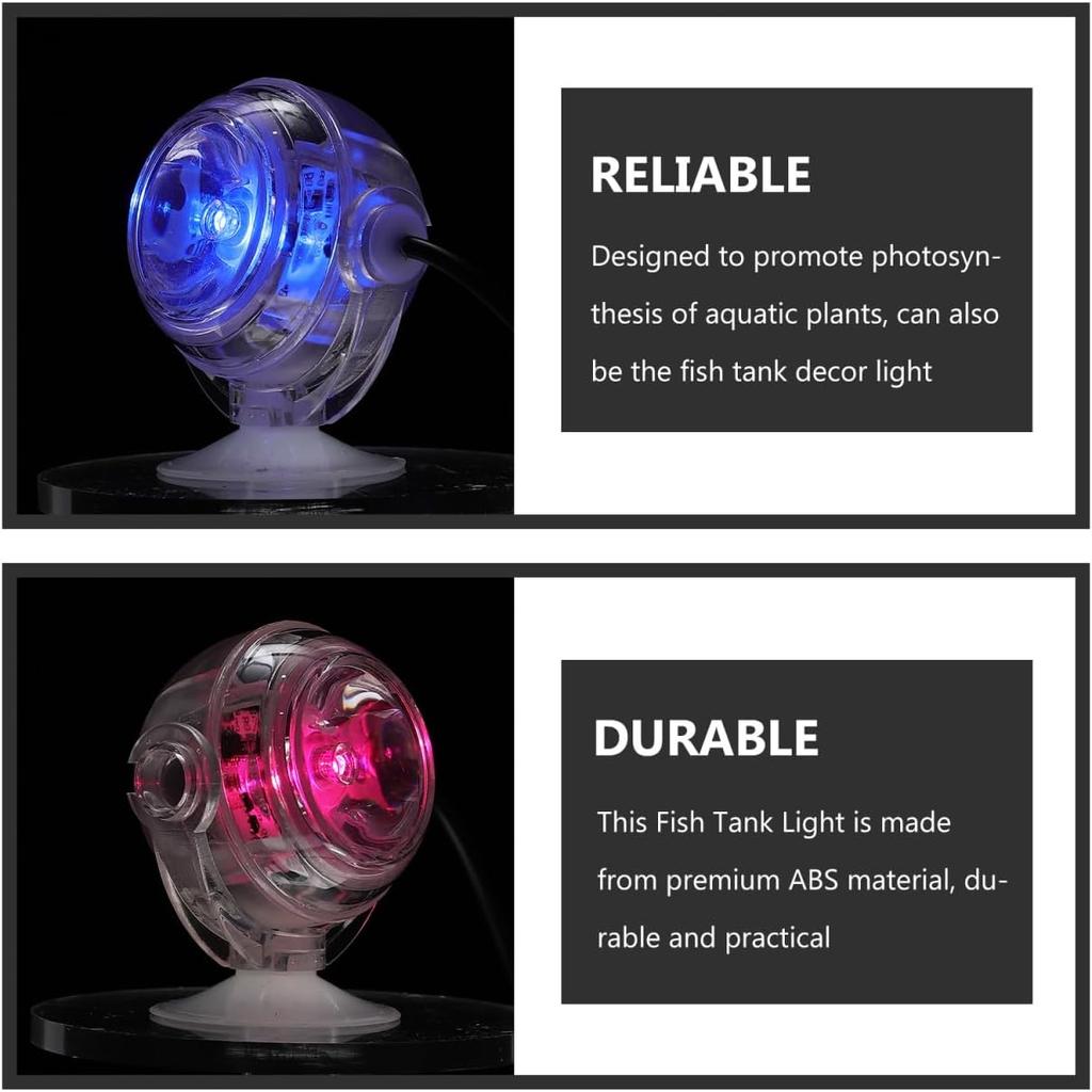 Underwater Led Fish Tank Lamp with Suction Cup Submersible Aquarium Light for Aquatic Plants and Fish Us Plug for Freshwater and Lighting