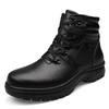 Men's Winter Martin Boots with Velvet Lining - Warm, Casual, High-Top, Round Toe, Large Sizes Available
