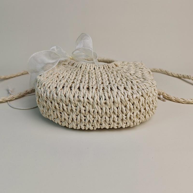 New Fashion Women Woven Bag Portable Basket Female Summer Popular Crossbody Straw Bag Beach Purses and Handbags