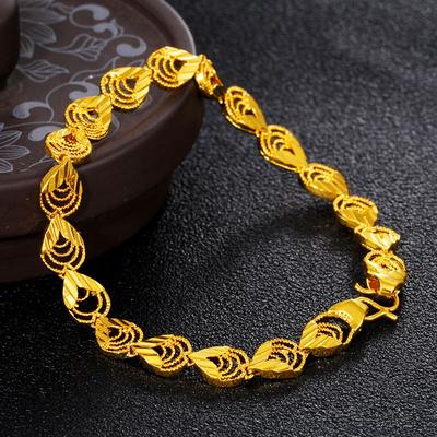 Bracelet en forme de cœur creux polyvalent pour femme, couleur or, mode coréenne, tempérament