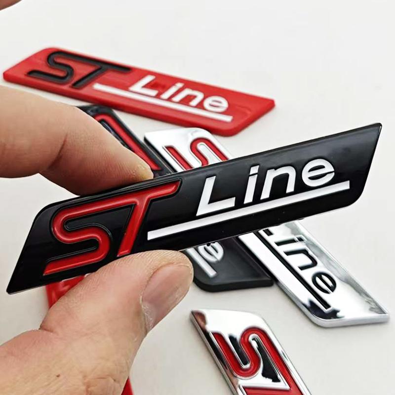 3D ABS Car Styling Logo ST Line Badge Rear Trunk Fender Side Emblem Sticker For Ford STLINE Focus Mondeo Fiesta Kuga Accessories