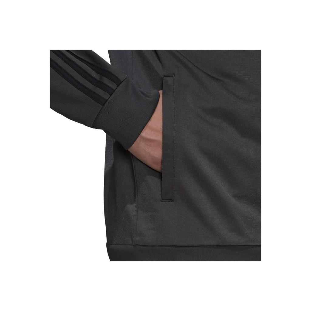 Adidas Pasiasty Zamek Błyskawiczny z Nadrukiem Logo Kurtka Męska Kurtki Szary Czarny H46103