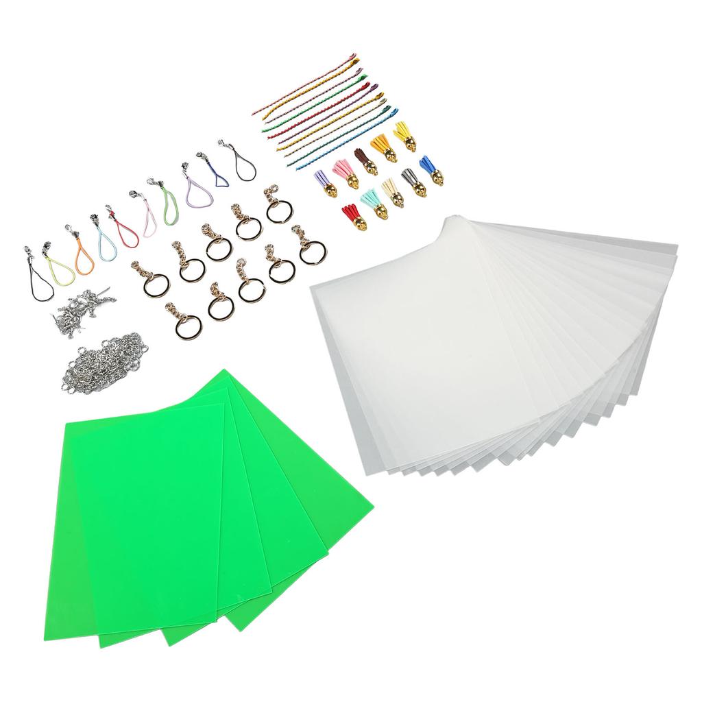 Heat Shrink Film Sheets Kit Handcrafted Shrink Dink Plastic Sheets Keychain Earring Accessories