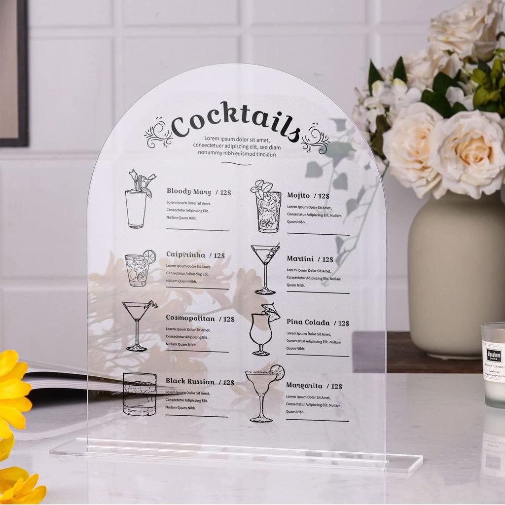 Acrylic Table Sign for Wedding Place Card for Blank Arch Seat Card Party Decoration DIY Table Number Guest Name Tag Custom Size
