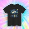 White Cat Jump Starry Night Funny Art Parody Meme Astral Animal Shirt S-5XL