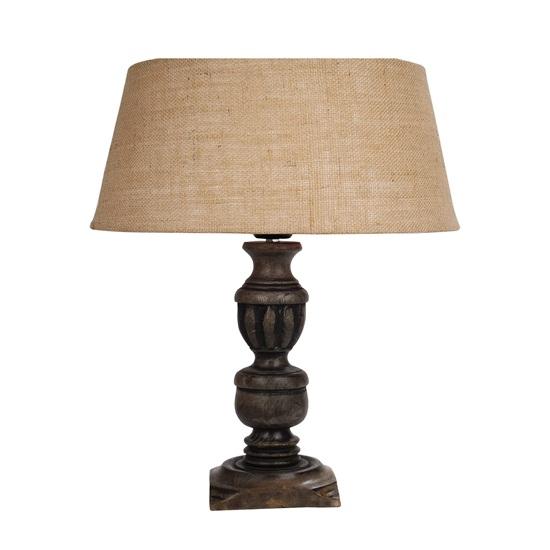 Set of 2 Wooden Table Lamps 50 Cm for Living Room Bedside with Fabric Shade Night Lamp for Bedroom, Study Home Decor E27 Bulb Holder