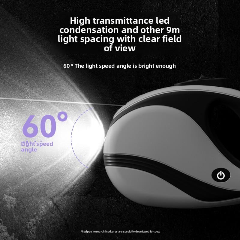 3M/5M Dog with Lamp Luminous Automatic Leash, Small and Medium-sized Dog Explosion-proof Retractable Walking Dog Leash
