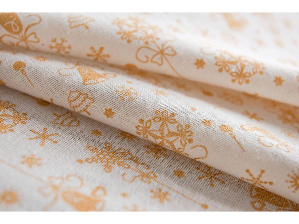 Imanqi Yun Nappe de Noël Rectangulaire en Coton Lin Imprimé Japonais avec Estampage à Chaud Blanc et Carillon à Vent