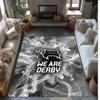 Tappeto in Velluto di Cristallo con Stampa del Derby County Football, Comodo Assorbente d'Acqua Antiscivolo Tappeto per Pavimenti Interni