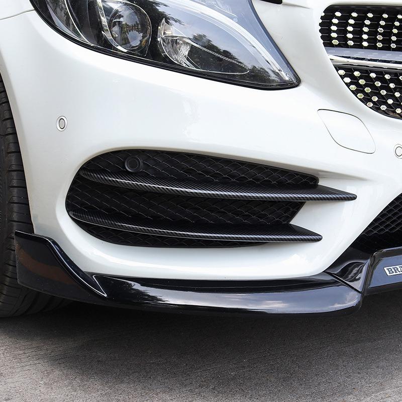 For Mercedes Benz C Class W205 C180 C200 2015-2018 Car Front Lip Bumper Spoiler Splitter Fog Lamp Grille Air Vent Cover Sticker