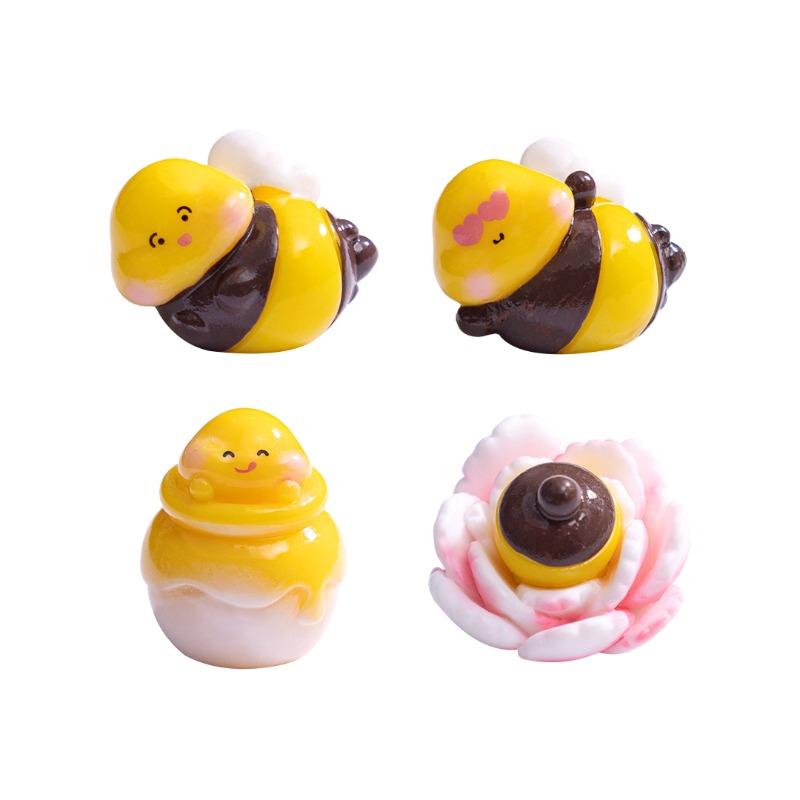 Urocze i Żarłoczne Figurki Małych PszczółekUrocze Ogrodowe Mikro-krajobrazy Dekoracyjne Wiszące Akcesoria Ekologiczna Butelka Małe Ozdoby