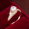 Trendy Copper Ring with Water Drop Zirconia for Women - Fashionable, Individualistic Style for Young Girls