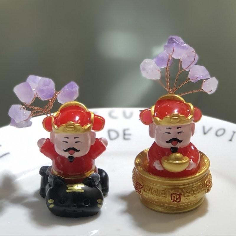 Festive Resin God Of Wealth Miniature Cute Diy Blind Box Decoration