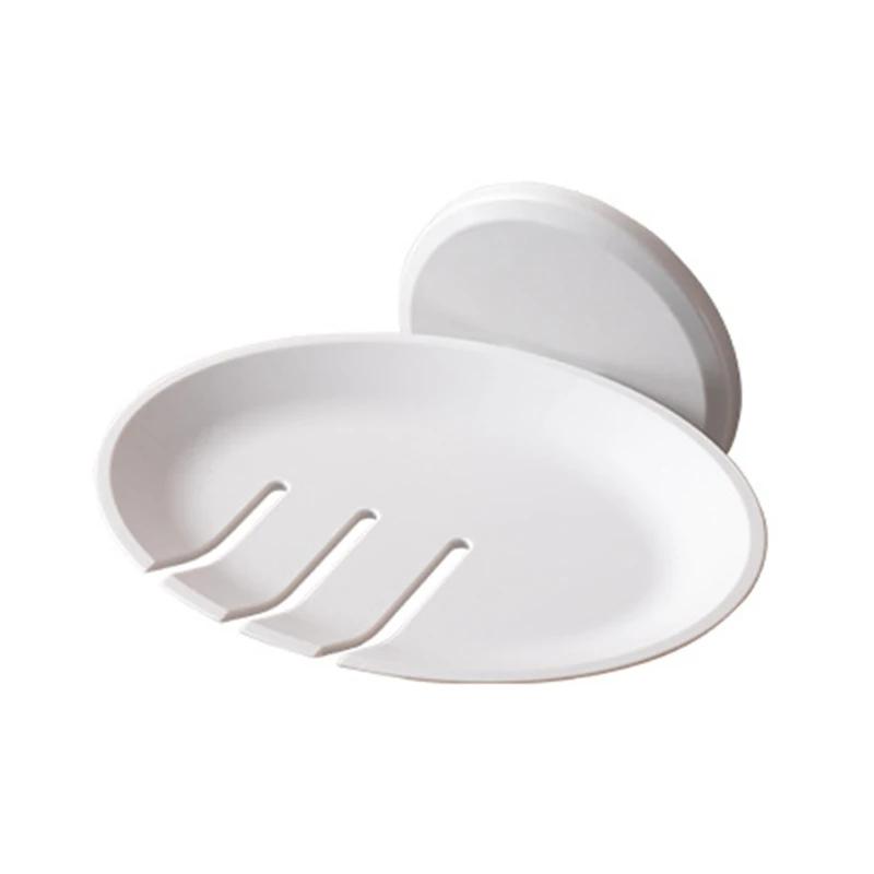 

Новая настенная мыльница на присоске для дома, держатель для мыла в душе, контейнер для слива, мыльница для ванной комнаты, туалета белый