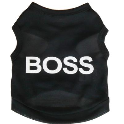 Chiot chemise animal de compagnie noir imprimé t-shirt chiot garçons filles vêtements gilet