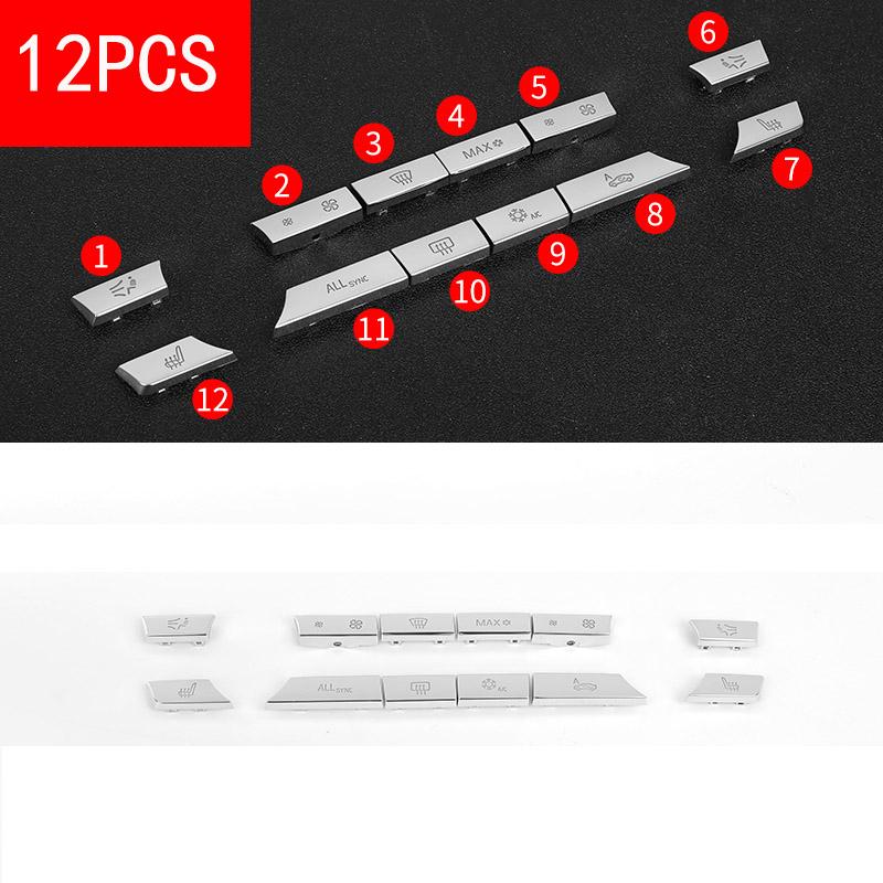 Für BMW 5 7 Serie F10 F01 10-16 Silbrig Schwarz Center Klimaanlage AC Control Schalter Taste Ersetzen abdeckung Auto Innen