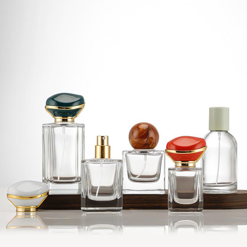 Compact Transparent Glass Perfume Spray Bottle - Travel-Friendly Snap-On Decanter