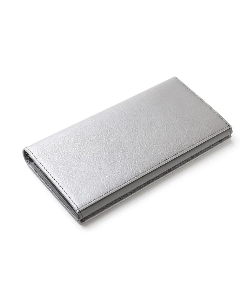 Polymer Long Wallet Card Tier Leather [IS/IT] 13, Men's Cowhide, No.989606 (Silver)