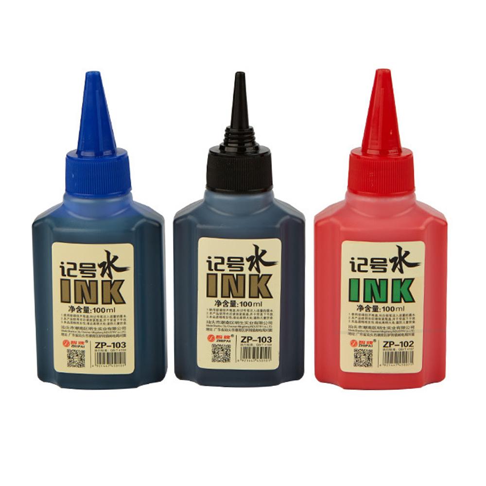100ml Permanent Markers Ink Refill,Quick-Drying Waterproof Black Red Blue Colors Oil-Based Filler Liquid for Pens