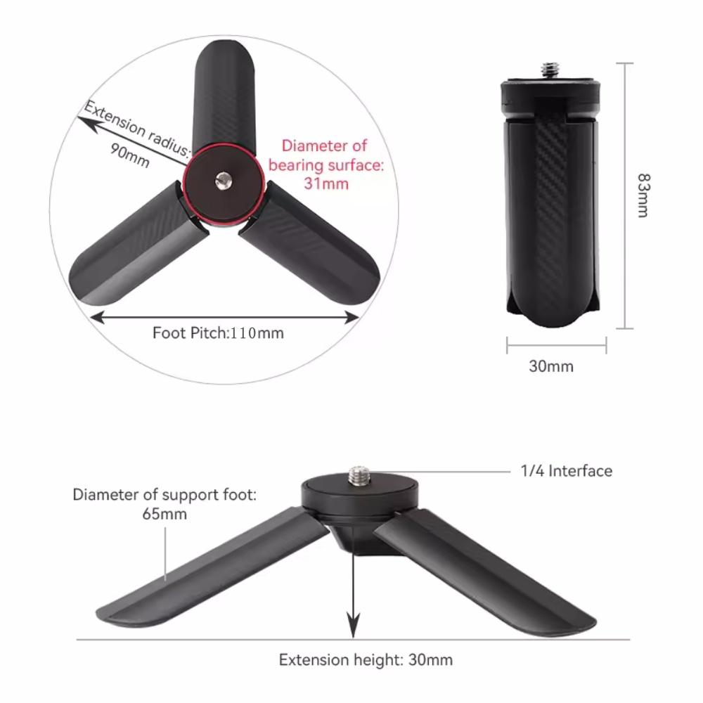 Portable Mini Table Tripod Stand Desk Tripod with 1/4'' Screw for Gopro 13 12 11 10 9 Camera Dji Action 5 4 Camera Phone Gimbal