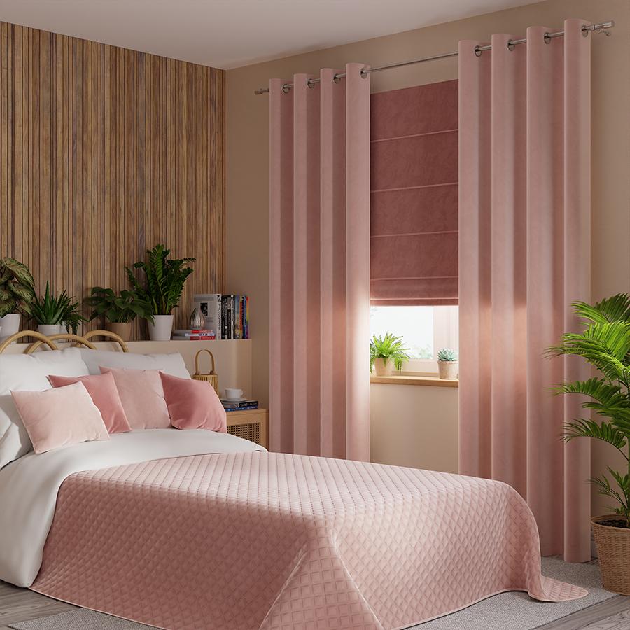 VELVI Quilted Bedspread - Delicate Powder Pink - 170x210 cm