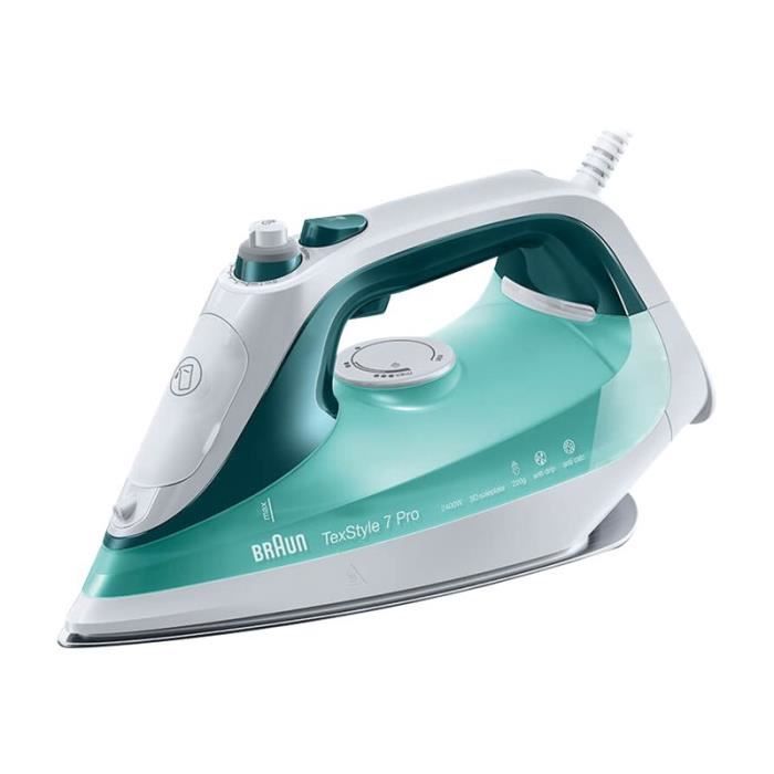 Fer à vapeur Braun TexStyle 7 Pro SI 7042 GR - Semelle Eloxal 3D - 2400W - Vert lagune