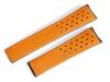 King Watch Parts Compatible with Tag Heuer Monaco D Buckle External Product Cowhide Perforated Belt Type 2 Navy Orange Stitch [Import Original]