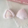 2PCS Fluffy Plush Cat Ears Soft Plush DIY Ear Appliques  for Hat Headband Garment Decoration