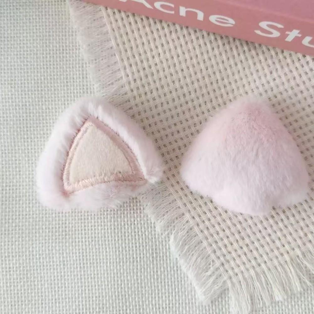 2PCS Fluffy Plush Cat Ears Soft Plush DIY Ear Appliques  for Hat Headband Garment Decoration