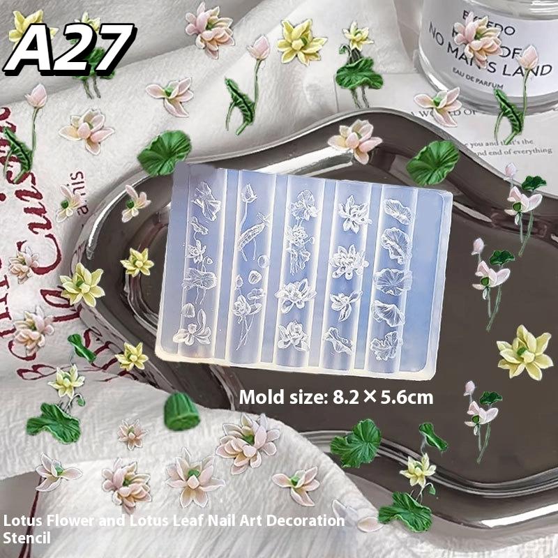 1Pc Chain Ice Flower Butterfly 3D Acrylic Mold Nail Art Decorations Diy Design Silicone Nails Mold