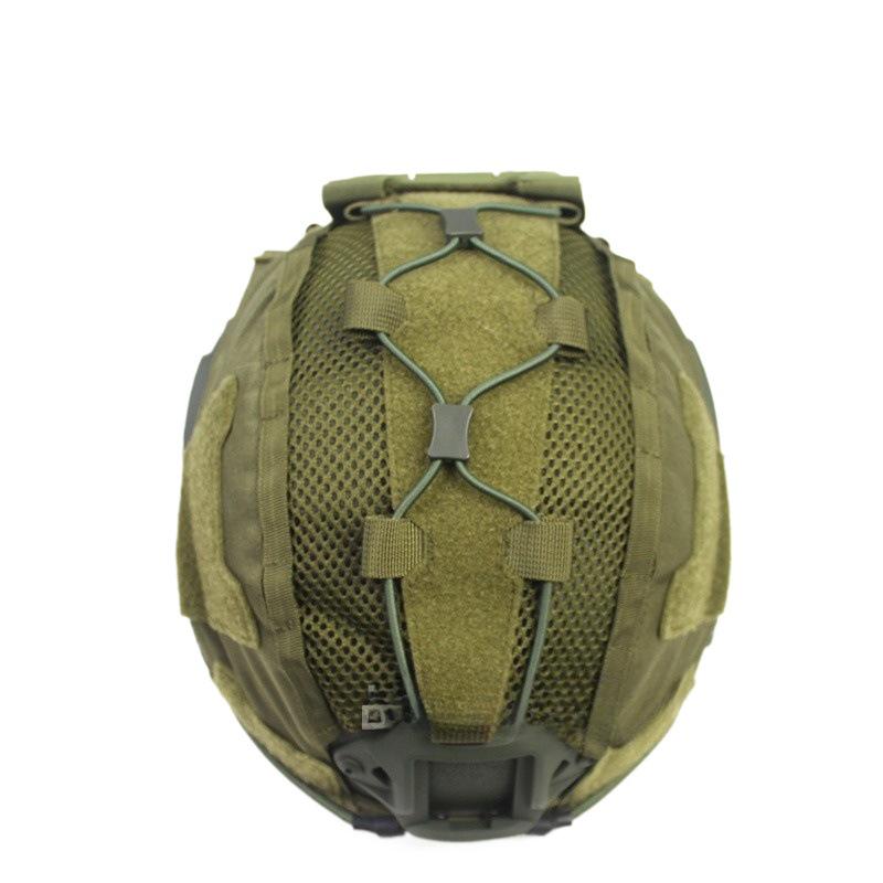 Multifunctional Camouflage Nylon Mesh FAST Helmet Cover with Counterweight Battery Pack Bag
