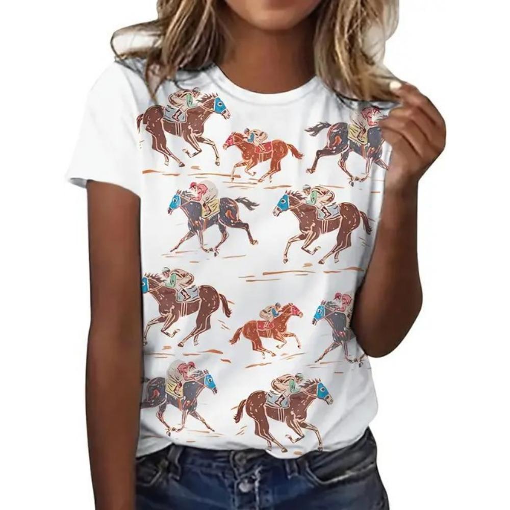 Funny Cat T-Shirts Animal 3D Print Women O-Neck Short Sleeves T Shirt Streetwear Y2k Tees Tops Female Clothing