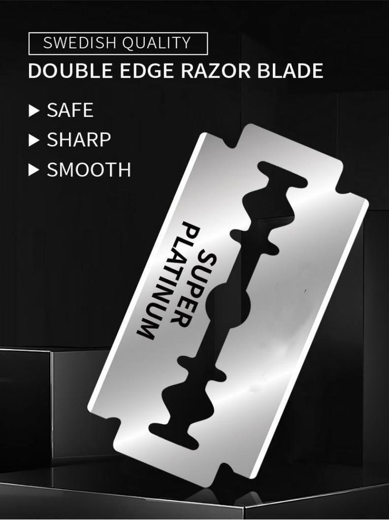 100PCS Stainless Steel Material Durable Barber Shaving Blade Double Edge Safety Razor Extra Stainless Blades