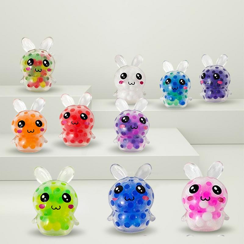 12pcs Easter Eggs With Bunny Squeeze Balls Easter Basket Eggs Decors With Squeeze Bunny Filled Eggs Toys Children Gifts