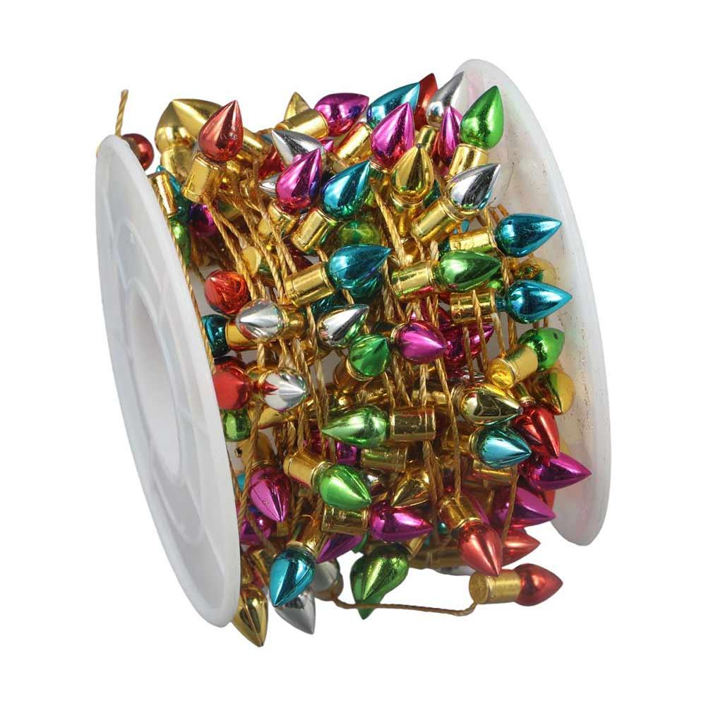 Electroplated Christmas Colorful Bulb Bead String 5M Christmas Light Bulb Beads  Garland