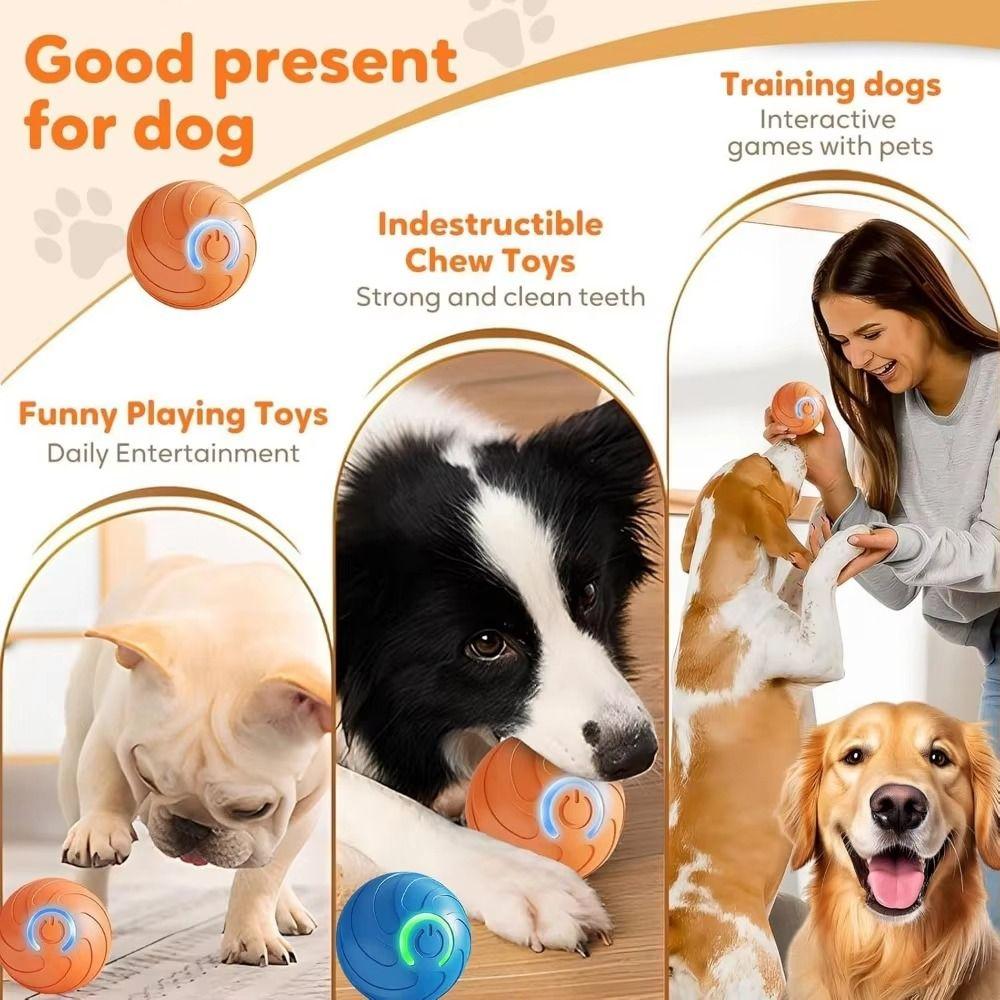 Bite Resistant Interactive Pet Toy Gravity Jump Automatic Rolling Ball  for Cats and Dogs