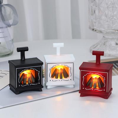Mini Modelo de Chimenea Brillante LED Juguetes de Casa de Muñecas Adornos de Micropaisaje Luz de Vela Electrónica Decoración Creativa para el Hogar Regalos