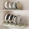 Space Saving Pot Pan Lid Holder Rustproof Pot Lid Rack Stable Cookware Storage Rack  Cabinet