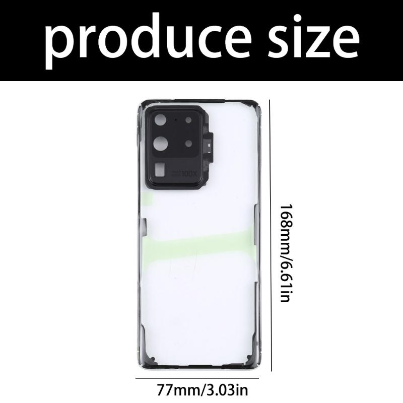 Impact Resistant Battery Cover Replacement For S20 Ultra Phone Glass Back Panel Easy Installation
