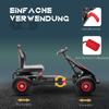 Barnpedalbil, med justerbart säte, uppblåsbara däck - Röd