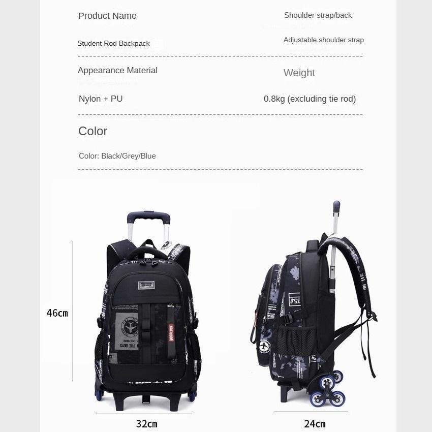Mochila Escolar con Ruedas para Estudiantes de Primaria Mochila Escolar con Ruedas para el Campus Mochila Escolar Desmontable
