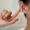 Süßes und cooles Design reichhaltige Blume leicht eingelegt feiner Diamant hohle Blume gefranster Ohrknochenclip Temperament Ohrknochenclips ohne Ohrloch