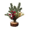 Christmas Decoration Desktop Small Tree Simulation Flower Wreath Ornament New Year Decoration Red Fruit Small Tree