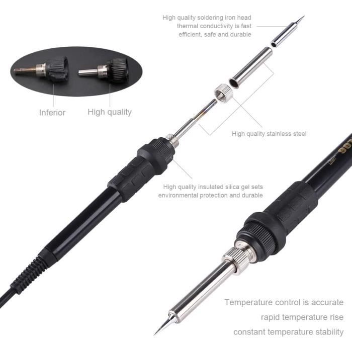 Station de soudage à air chaud 2 en 1 Smd avec accessoires professionnels 852D Uten