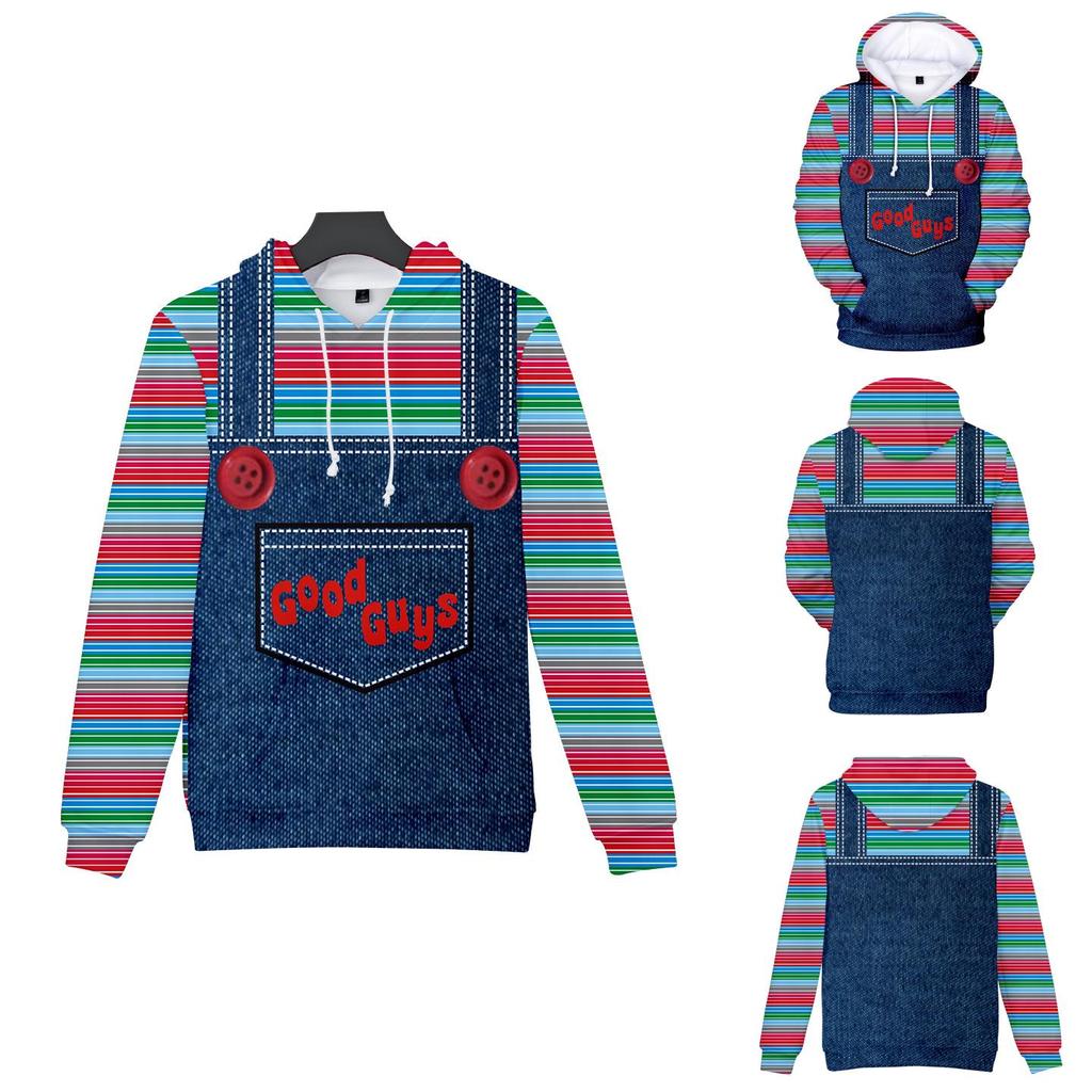 Farbenfroh gestaltete Sweatshirt-Hoodies mit 3D-Druck von Good Guys Chucky für Damen und Herren