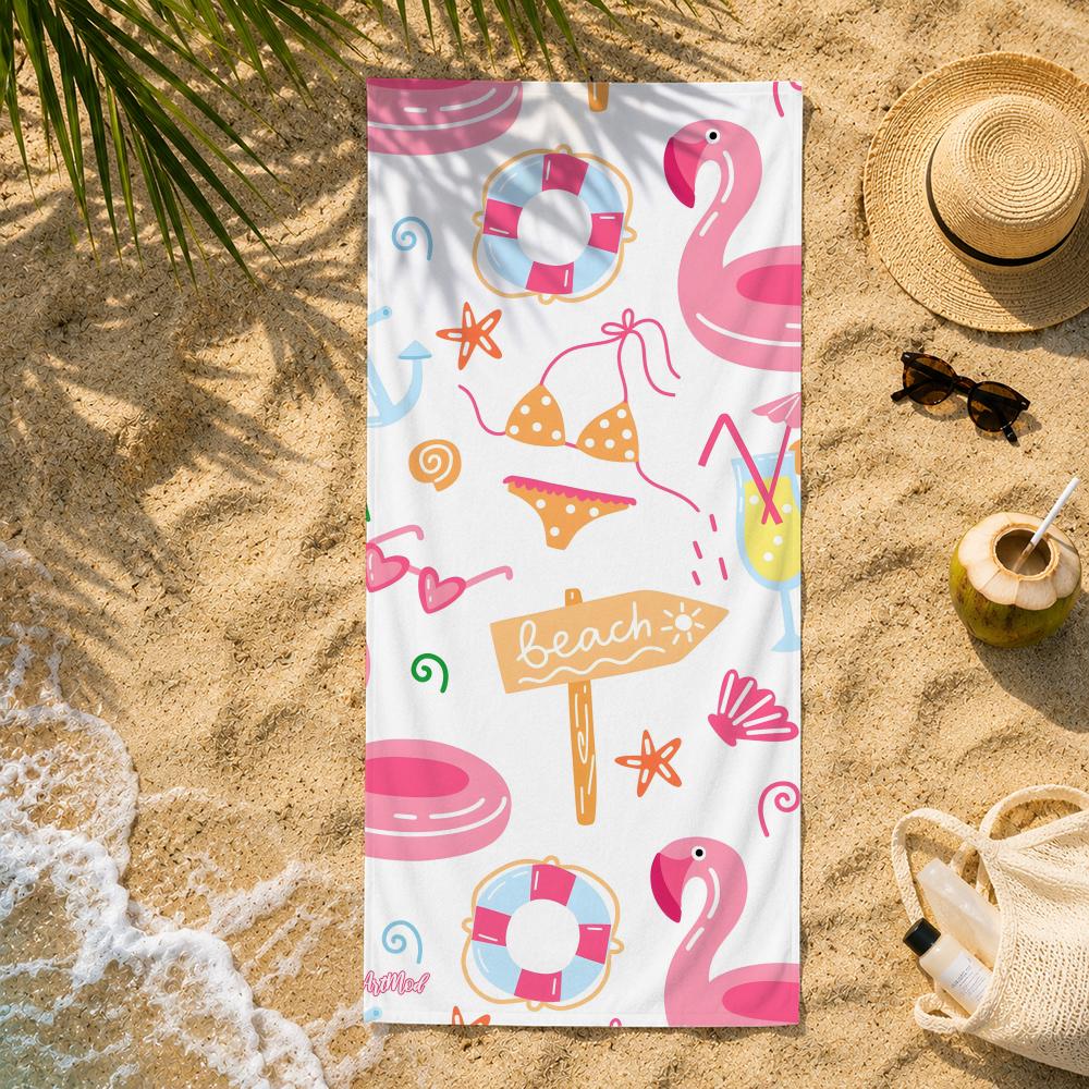 Bird F-Flamingos Towel ultra-fine fiber quick drying absorbent towel, beach swimming vacation beach towel