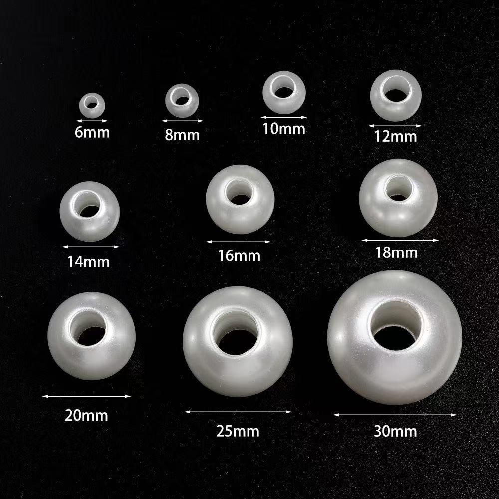 ABS High-Gloss Imitation Pearl Beads with Large Holes for DIY Jewelry and Clothing Accessories